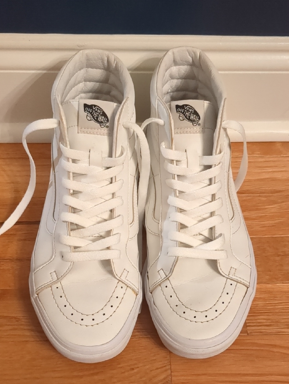 Vans White High-Top Leather Sneakers